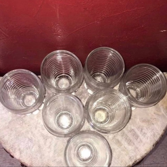 Anchor Hocking Bubble Base Depression Glass Tumbler Parfait Set of 7 - Picture 4 of 6